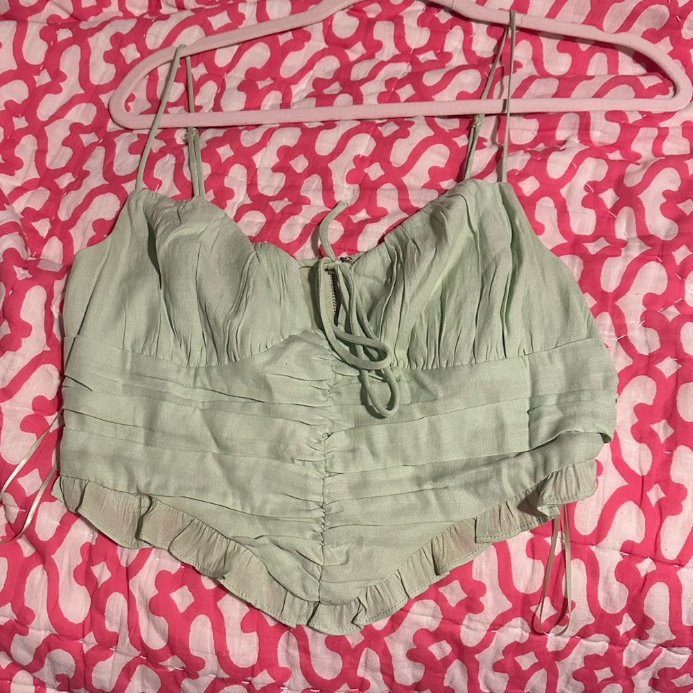 Size small, light green top
